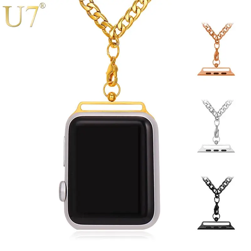 U7 Кулон Ожерелье Для Часы Apple Серии 1/2 38 мм/42 мм Пояса Аксессуары Мужчин/Женщин