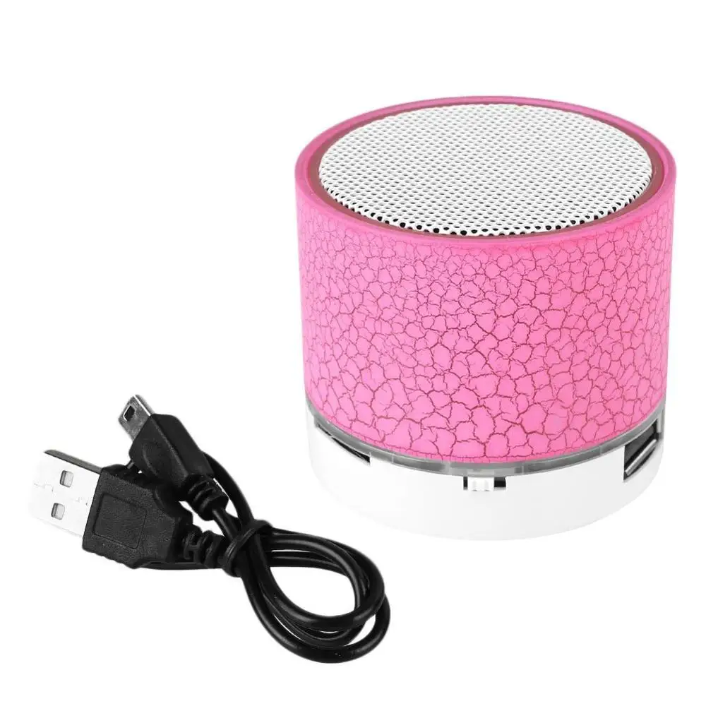 Bluetooth Колонка светодиодный мини беспроводной TF USB FM портативный музыкальный громкий динамик s ручной звонок для iPhone 6 телефона ПК с микрофоном - Цвет: Розовый