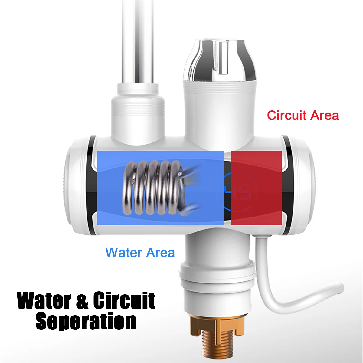 

Instantaneous Electric Water Heater Faucet 360 Rotation With Electronic Display Can Be Used In The Kitchen Bathroom Washbasin