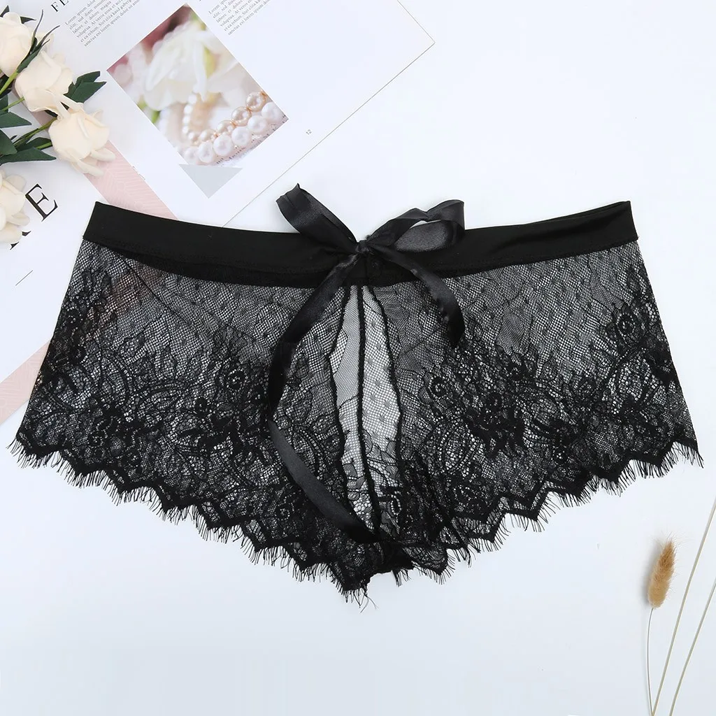 Женское сексуальное нижнее белье CHAMSGEND кружевные трусики стринги с бантиком