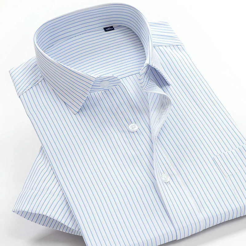 new arrival Short-sleeve formal Striped Summer Cotton high quality men's fashion super large shirt plus size M- 9XL10XL 39-50 | Мужская