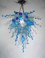 folk art style and blown technique led light source colored glass chandelier light