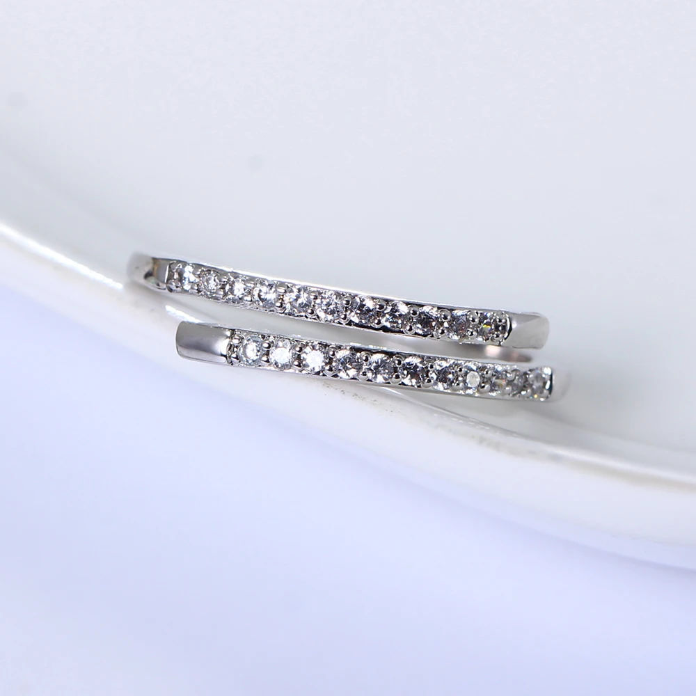 Свадебные Кольца для wmone Одежда высшего качества простые AAA кубического циркония