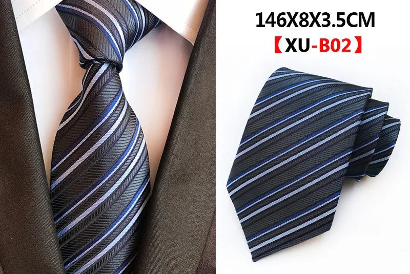 XU-B02 Классический Пейсли шелковый галстук Модные мужские галстуки для свадьба галстук-бабочка роскошный клетчатый полосатый галстук - Цвет: XU-B02