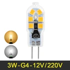 Светодиодная мини-лампа G4 SMD2835 для люстры, лампы для украшения дома, 12 В, 220 В переменного тока, 3 Вт