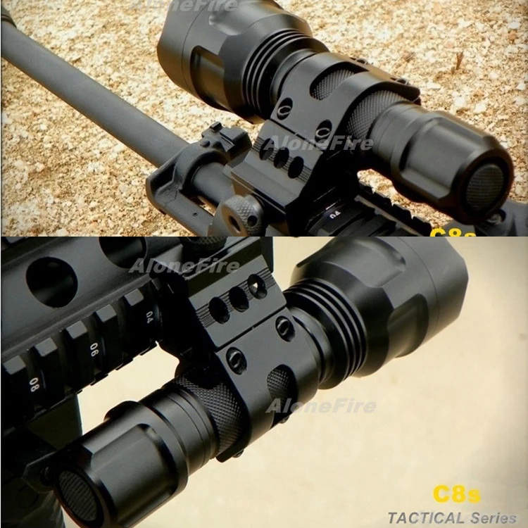 CREE XM-L2 светодиодный 5 режимов Светодиодный светильник C8 тактический пистолет вспышка светильник фонарь 2200LM высокий светильник+ крепление для прицела+ пульт дистанционного управления