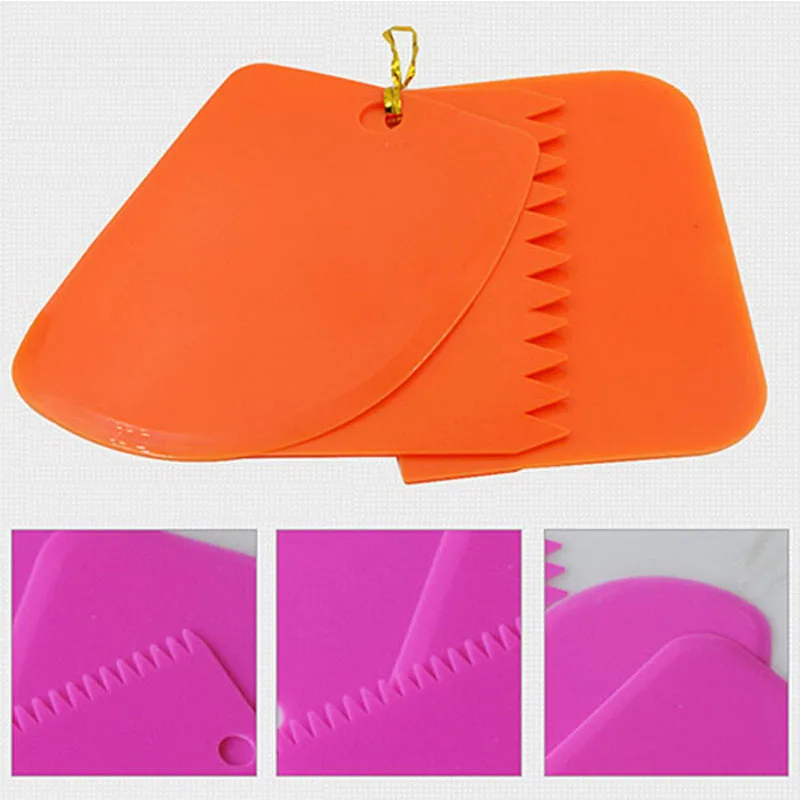 Распродажа 1 Набор/3 шт. пластиковые скребок для украшения тортов с гладкой