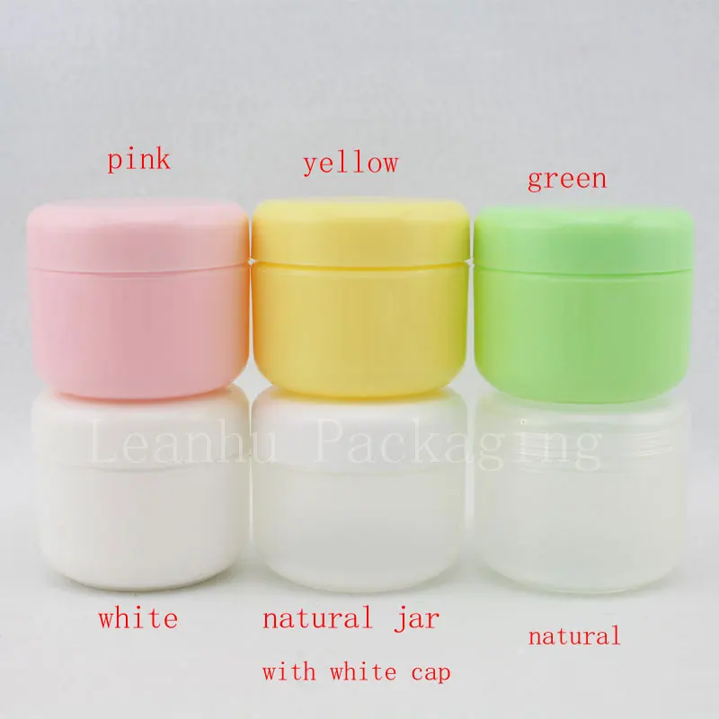 

50g X 20 empty Plastic PP cosmetic container colored skin care cream jar bottle with screw cap,50ml pot for cosmetics packing