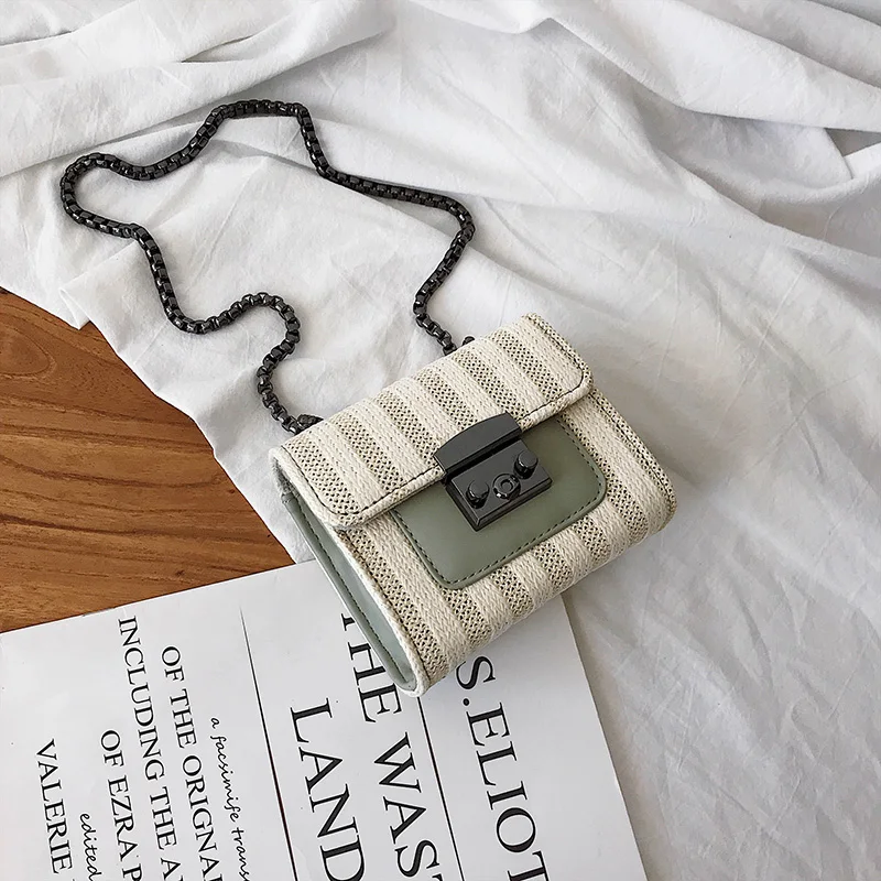 12 CM Green Элегантная женская мини-сумка с клапаном, квадратная сумка, модная новая качественная кожаная женская дизайнерская сумка с замком и цепочкой, сумка-мессенджер - Цвет: 12 CM Green