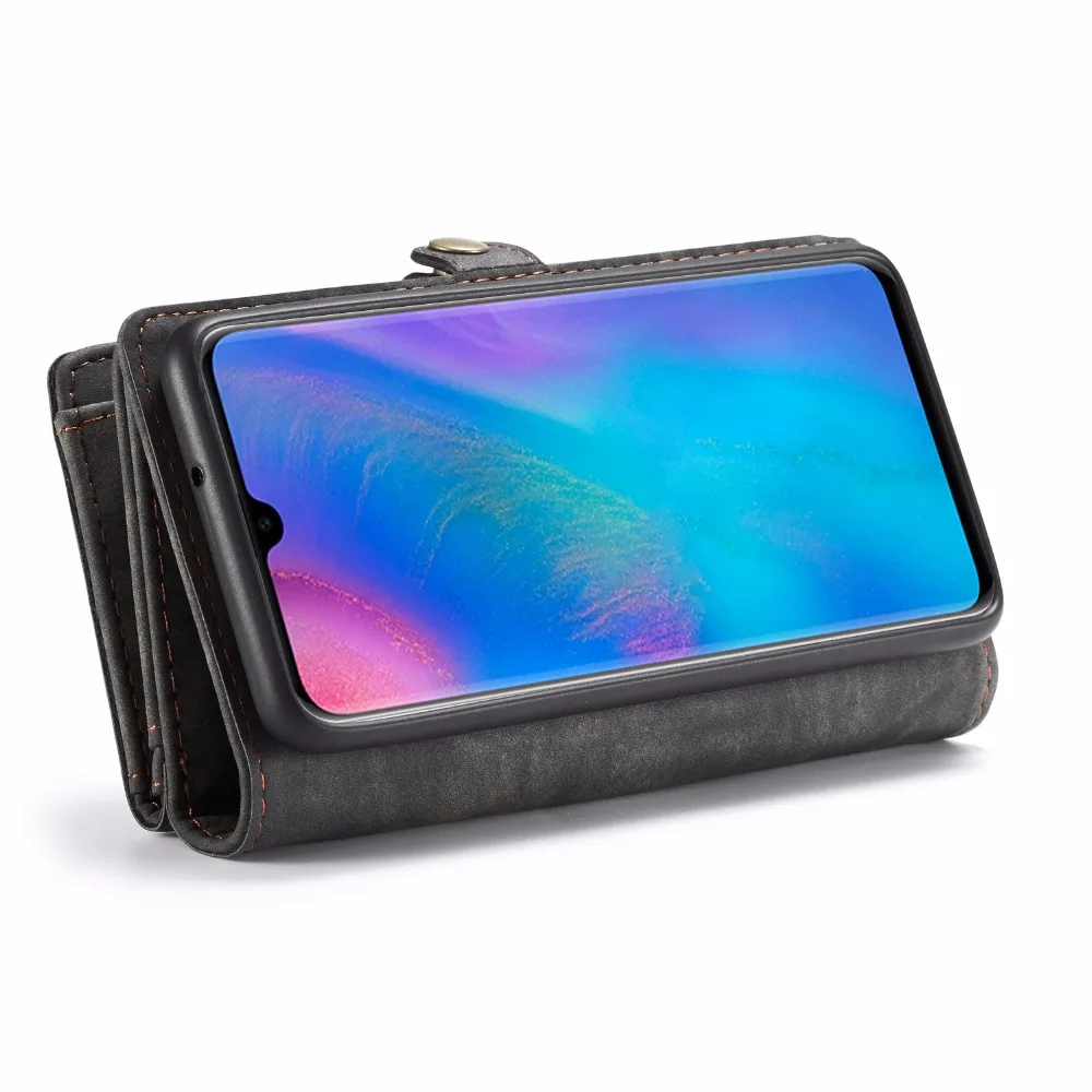 Роскошный кожаный магнитный чехол в стиле ретро для Huawei P30 Pro кошелек с отделением
