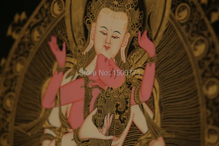 Пятно тибетская лама ручная роспись танка Мандала черная обучение гостиная