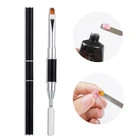 Кисть для ногтей, для наращивания Кончиков Ногтей, двусторонняя, в форме ломтиков нейлона, плоский пушер, инструмент для ногтей