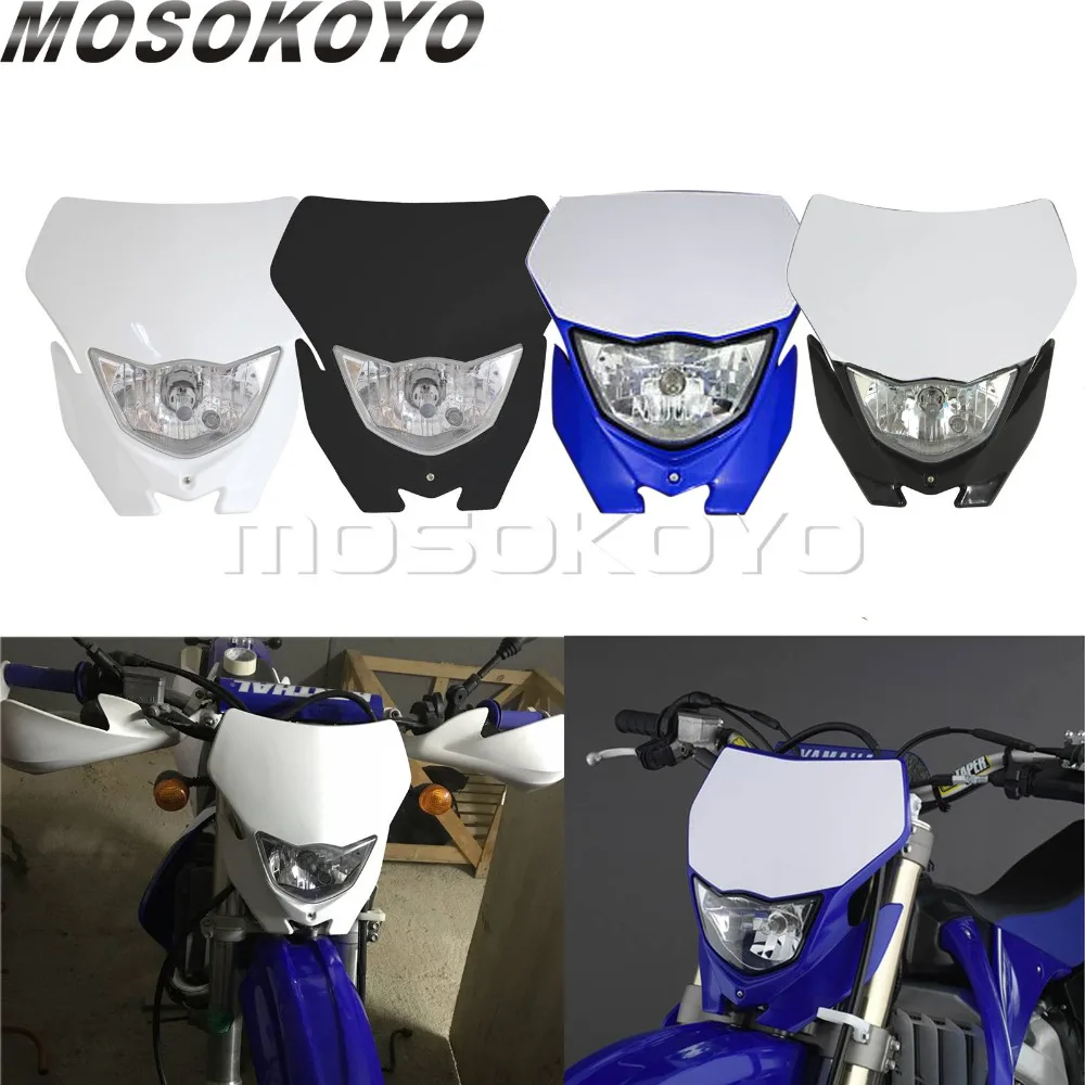 Белый синий фары для мотокросса MX Enduro Байк головной светильник маска для Yamaha WR250R YZ450F YZ250F LXR 250F