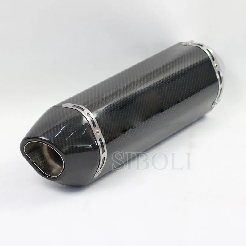

53mm Inlet Motorcycle Exhaust Modified Muffler Pipe Real Full Carbon Fiber Pipe For Sport Racing Motorbike YO010