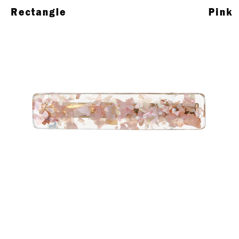 Pink Rectangle Корейские розовые синие заколки для волос, винтажные геометрические Овальные Заколки для волос, аксессуары для укладки волос для женщин, ШИКАРНЫЕ ДЛИННЫЕ заколки для волос - Цвет: Pink Rectangle
