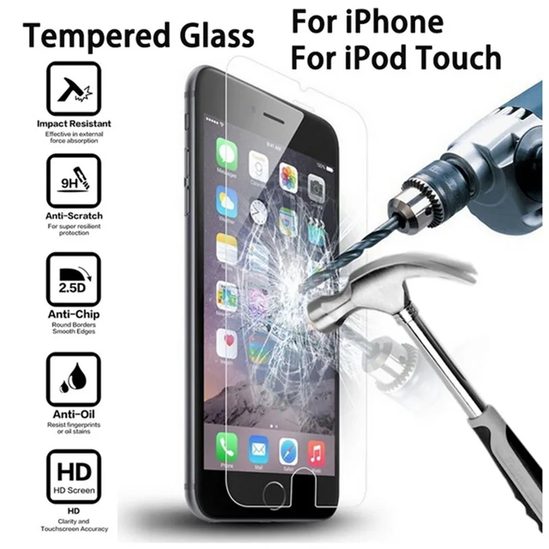Защитное стекло для iphone 5 S защитная пленка экрана закаленное чехол 6 7 8 X SE plus |