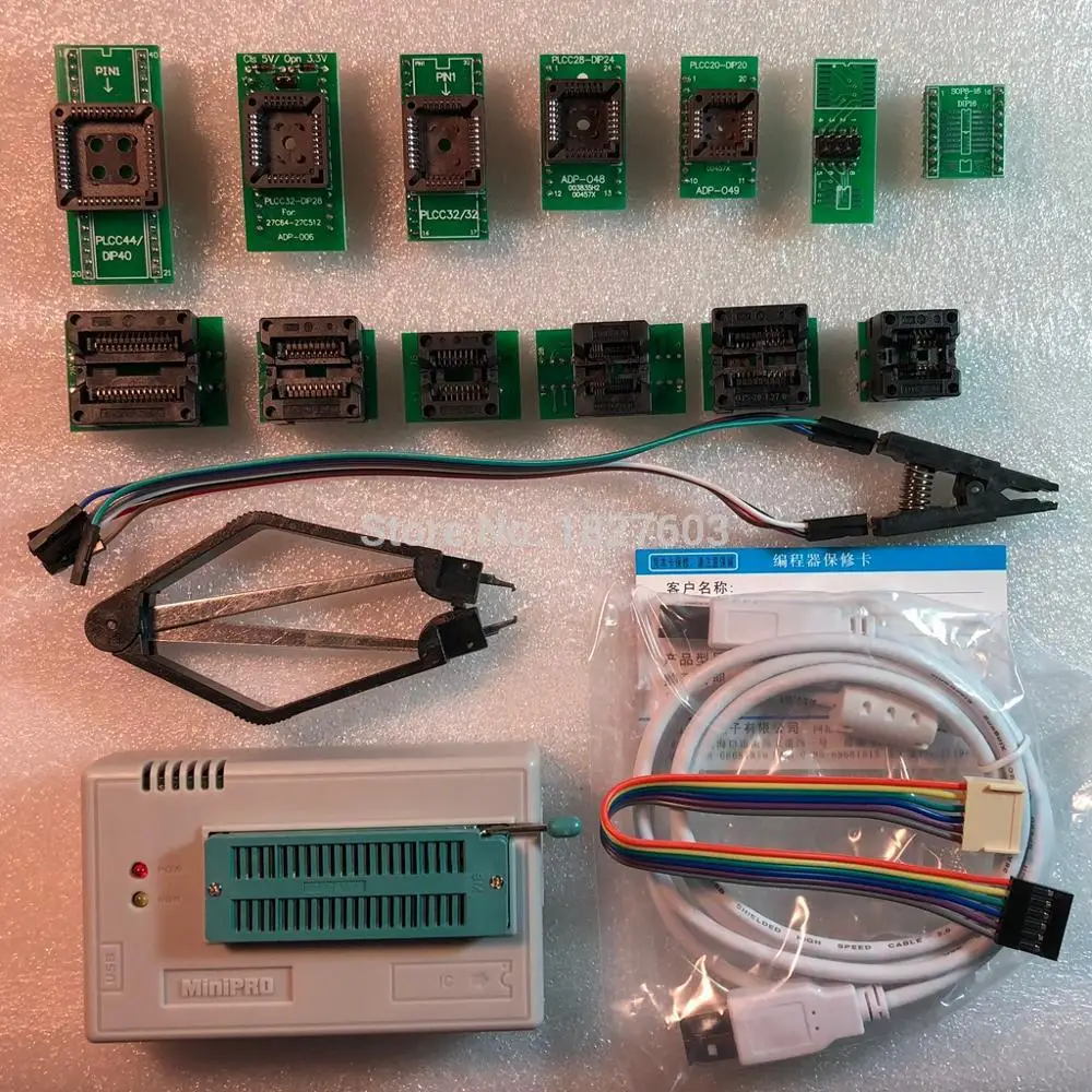 V9.00 XGecu TL866II плюс USB программист Поддержка 15000 IC+ 13 шт. адаптер+ SOP8 Testclip SPI NAND EEPROM MCU PIC AVR заменить TL866A