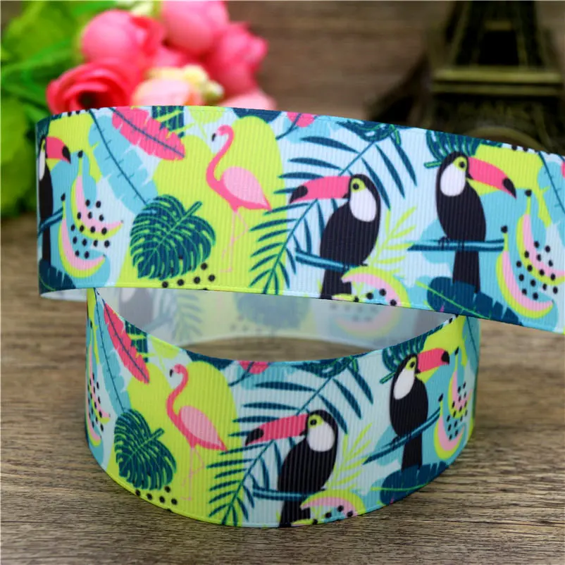 DHK 1.5'' 5yards cactus flamingo bird printed grosgrain Ribbon Accessory hairbow headwear decoration Wholesale OEM 38mm C1558 | Дом и