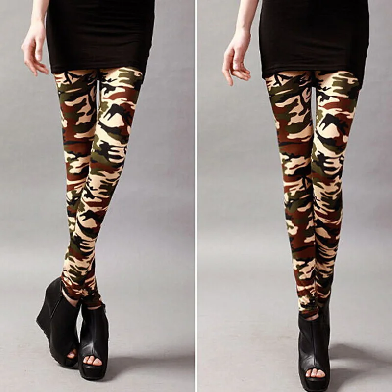 Модные женские брюки сексуальные камуфляжные стрейч повседневные обтягивающие