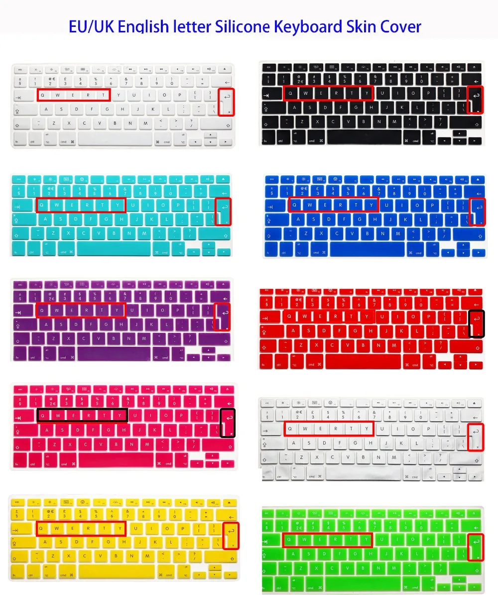2016 EU/UK English Alphabet Silicone Keyboard Skin Cover Shield For Apple Macbook Air Pro Retina 13&quot 15&quot 17&quot European |