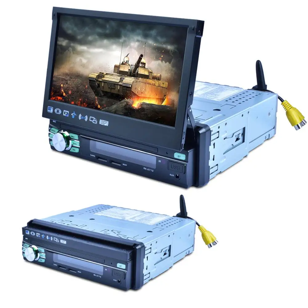 7 дюймовый автоматически Выдвижная Автомобильная MP5 плеер четырехъядерный Android 6 0