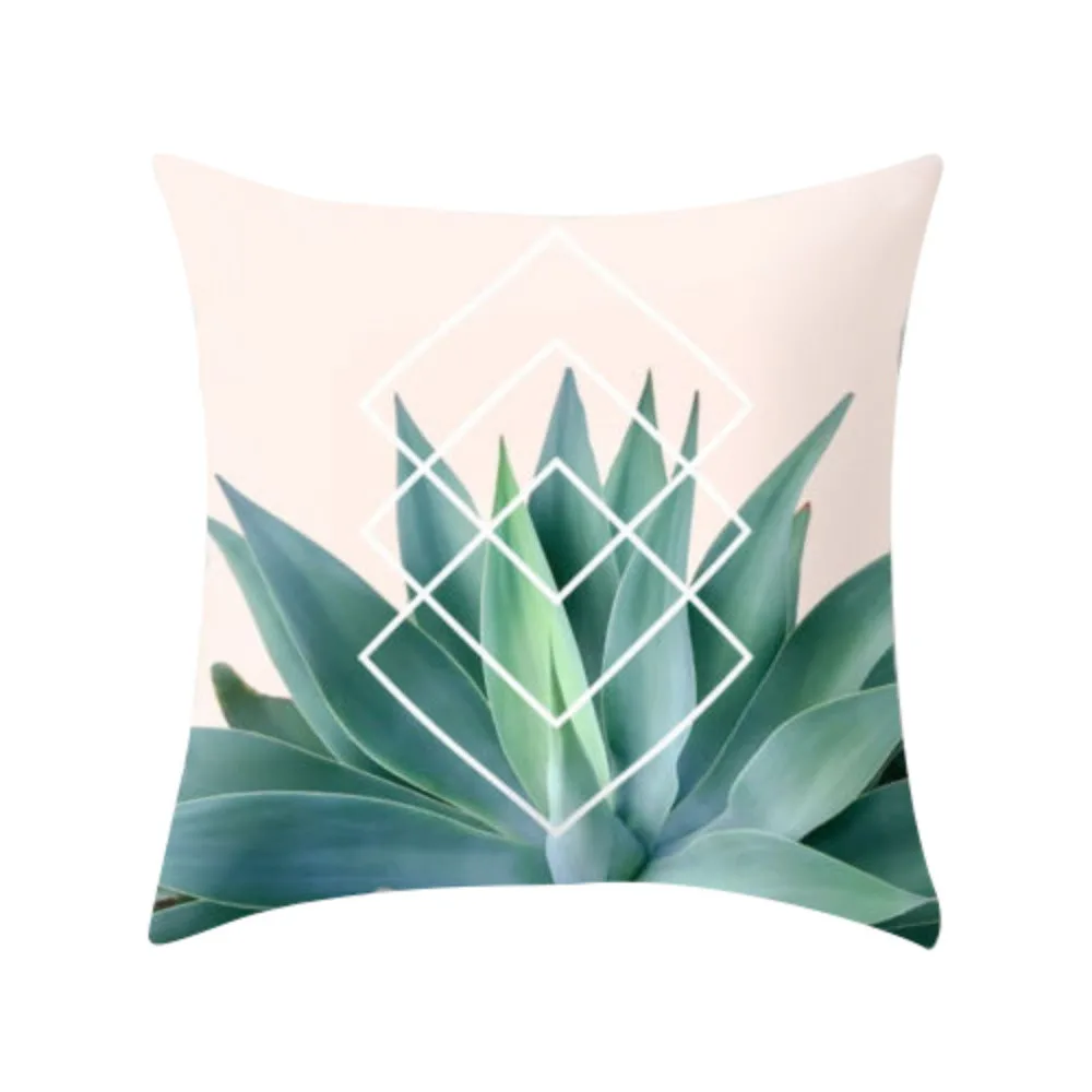 Напечатанная Наволочка Набор тропических зеленых растений декоративная подушка