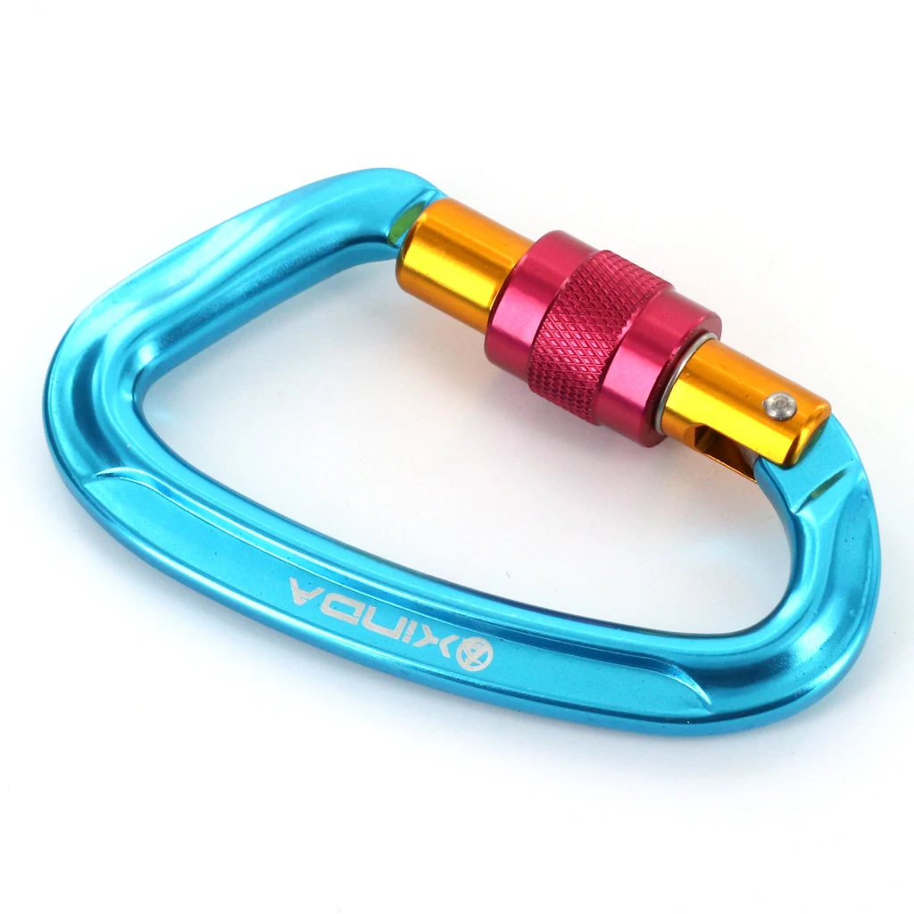 1 шт. 24KN открытый d-образный Альпинизм Скалолазание Туризм Винт Замок Карабин Пряжка аксессуары для альпинизма