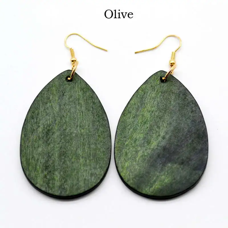 Женские деревянные серьги капельки с монограммой ZWPON новые модные ювелирные