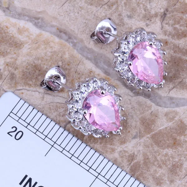 Женский комплект украшений серебряное покрытие серьги подвеска кольцо Размер 6 /