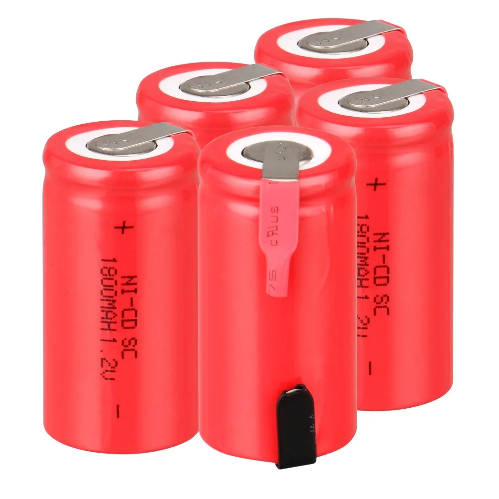 

13 PCS Sub C SC battery 1.2V 1800mAh rechargeable battery Ni-Cd battery with tab 4.25*2.2cm--red color