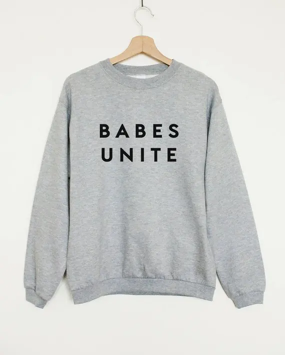 Skuggnas Feminist Sweatshirt Babes Unite Unisex Slogan unite trending Jumper Girl Power Tops Dropship |