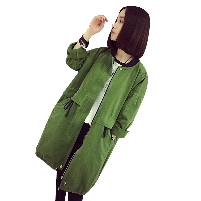 Женский свободный тренчкот на молнии Весенняя ветровка большого размера с