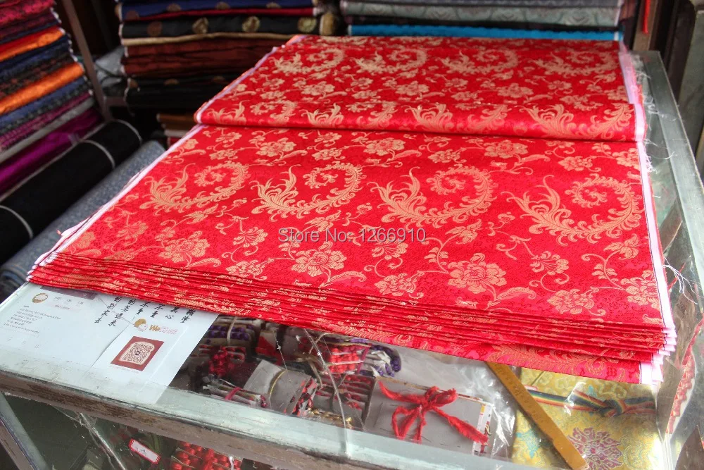 Китайская шелковая парча тканая Дамасская ткань cheongsam Подушка красная задняя