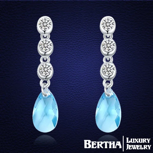 Женские серьги-подвески с австрийскими кристаллами | Украшения и аксессуары