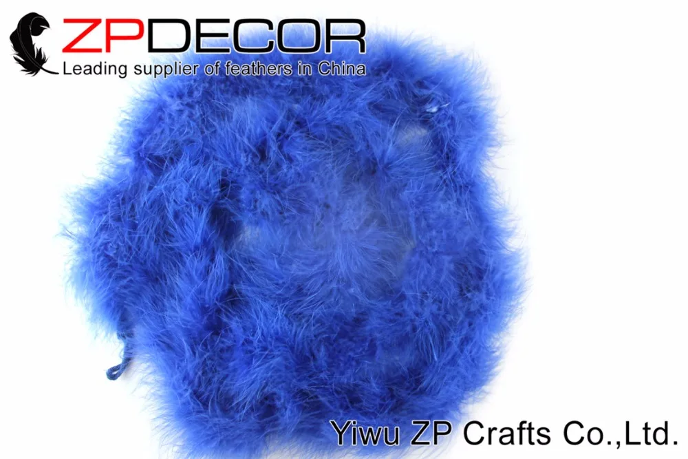 

ZPDECOR Feather Wholesale 20 Yards/Lot 20g Good Quality Deep Blue Marabou Feather Boa for Dancing Costumes Decor