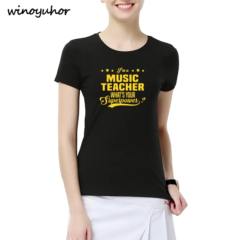 Футболка I'm A Music Teacher новинка забавная футболка женская одежда Летние
