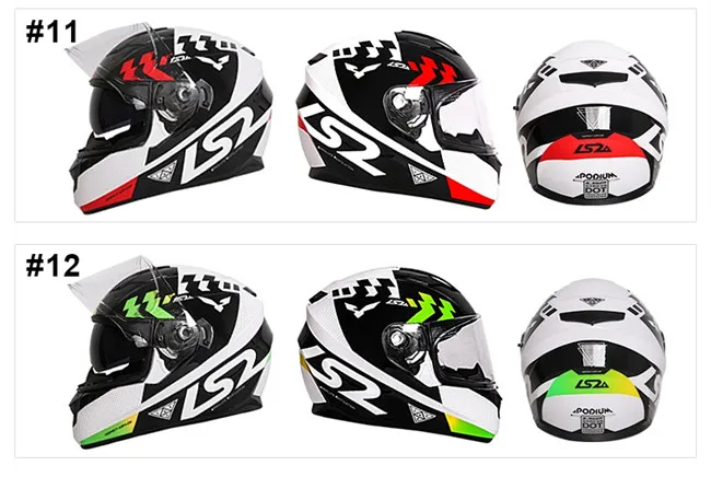 LS2 FF328 Полнолицевой мото rcycle шлем с внутренним солнцезащитным козырьком для мужчин гоночный мото rbike шлем DOT одобренный LS2 мото шлемы