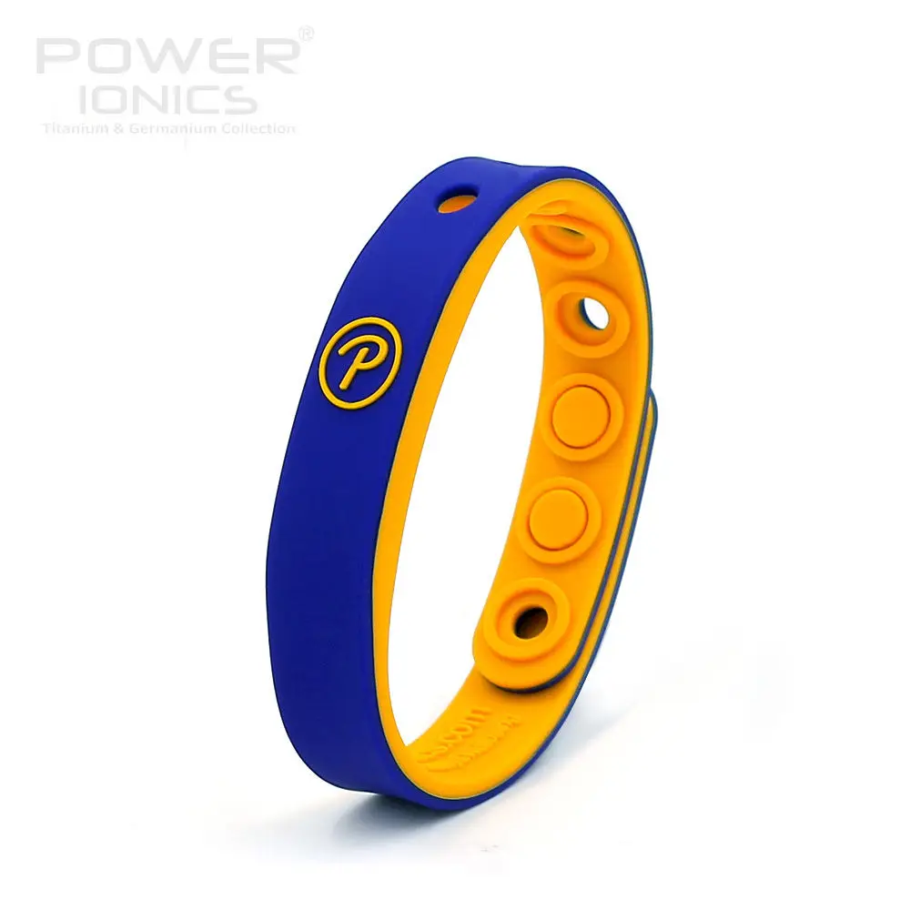 Bio Sports IDEDBAND Titanium 200" Power Ionics" для подростков(Унисекс) с воздействием магнитных полей на тело в терапевтических целях - Окраска металла: BlueYellow