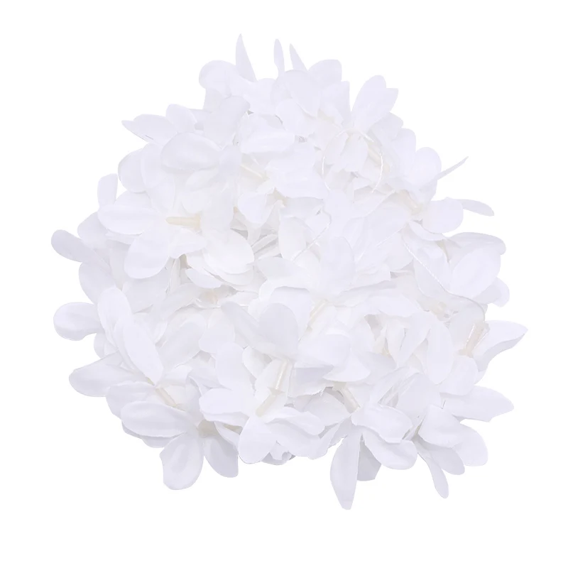 T01 White 1 м искусственная шелковая Гортензия Глициния Цветок струна DIY Имитация свадебная АРКА квадратная ротанговая Настенная Корзина Свадебный декор - Цвет: T01 White