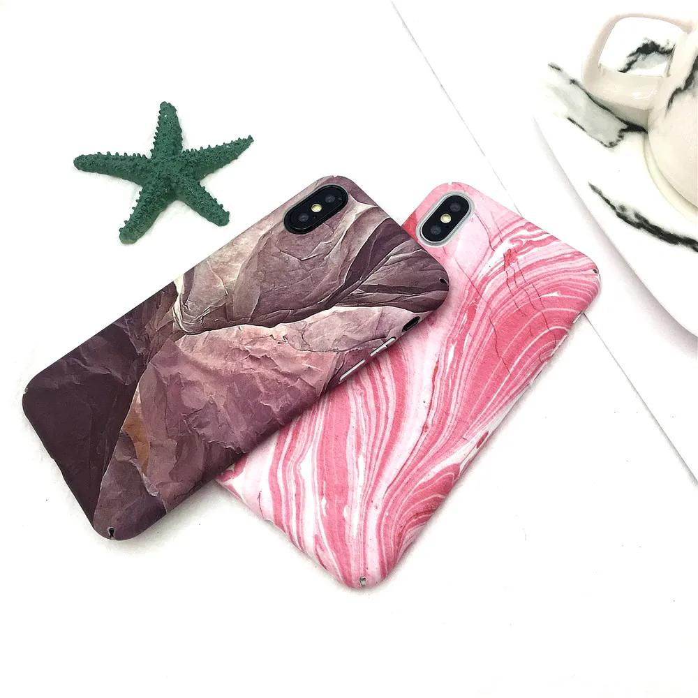 Marble Case For iPhone 7 8 Plus Phone Cases Luxury Hard Cover IMD Full Protective Film X 6 6s Fundas |