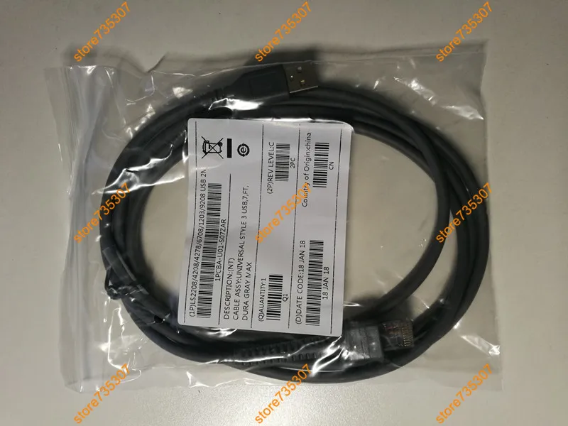 Новый 2 м usb кабель для сканера штрих-кодов LS3578 LS3408 LS9208i LS9203i LS7708 LS7808 DS3508 DS3478 DS6608 DS6607