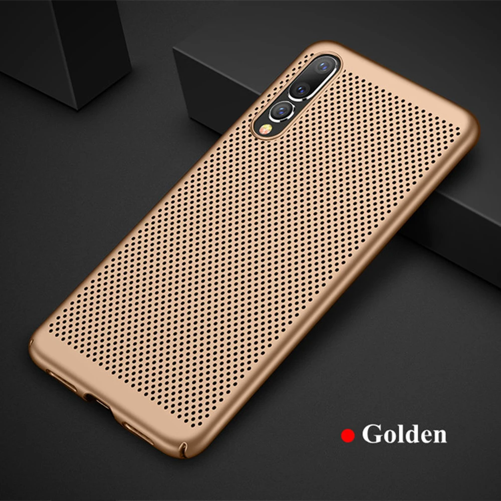 Golden Теплоотвод чехол для huawei P30 Pro P20 Lite P10 Plus Жесткий ПК полый чехол s для huawei mate 20X10 чехол для телефона Роскошный чехол - Цвет: Golden