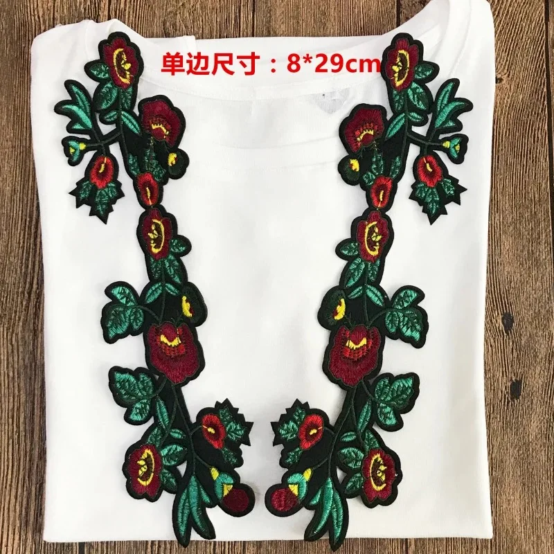 2pairs flower2 Горячие вышитые Железные на патч аппликация цветок блестками тигр птица пчела кролик аппликация нашивки для одежды LSHB666 - Цвет: 2pairs flower2