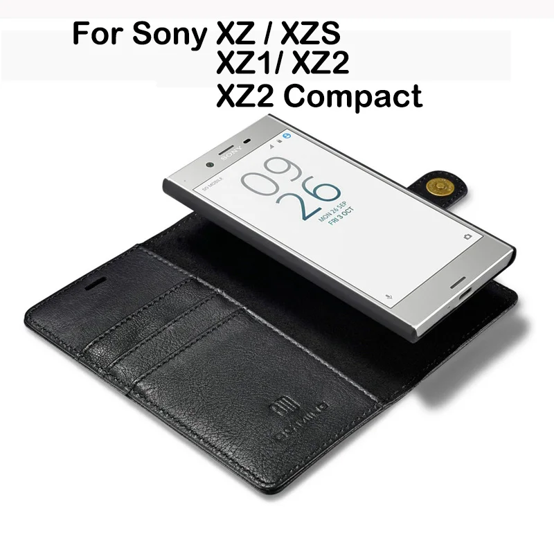 Магнитный съёмный корпус для sony Xperia XZ XZS XZ1 XZ2 чехол откидная крышка Кожанный