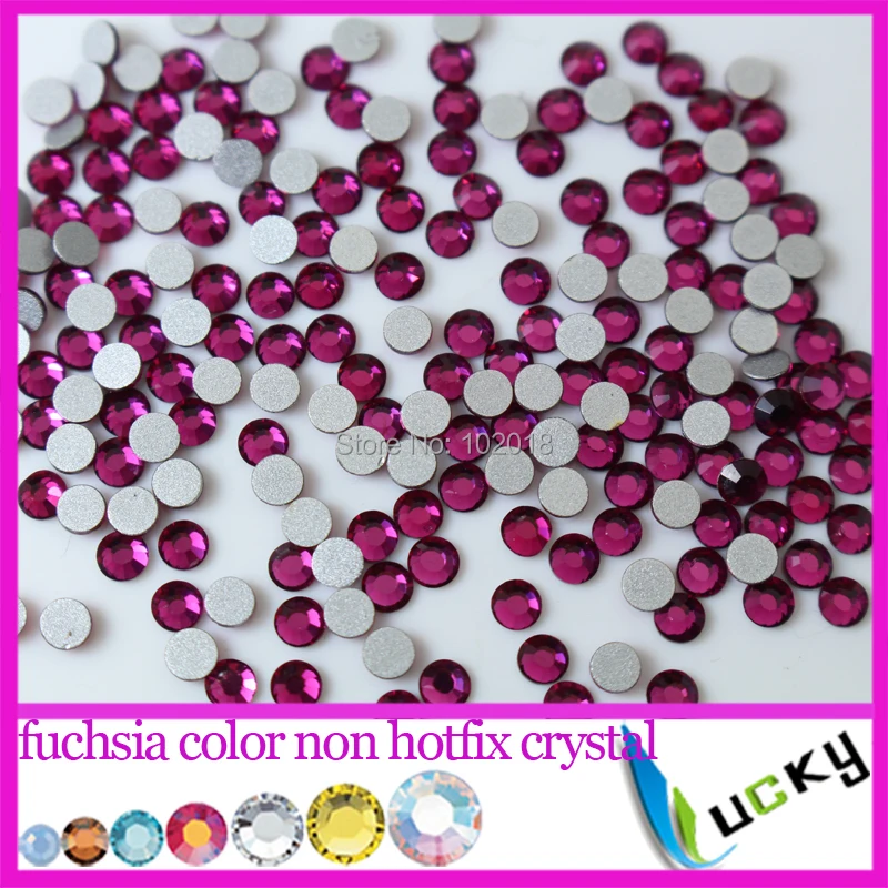 Стразы без горячей фиксации цвета фуксии с плоской задней поверхностью все