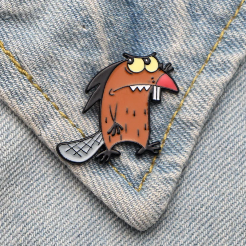 DMLSKY Beavers брошь с животными художественные эмалированные булавки и броши отворот
