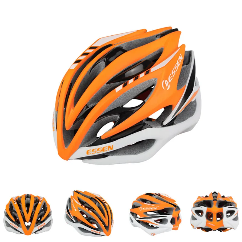 Matte orange white ESSEN Мужской взрослый дорожный велосипедный шлем casco bici командный гоночный велосипед спортивный шлем безопасности Capacete Casco Ciclismo велосипедный шлем - Цвет: Matte orange white
