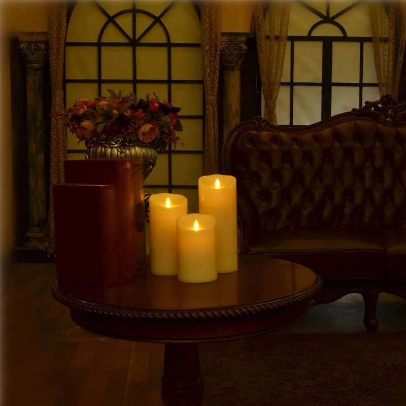 Набор из 3 Луминара потухший Свечи Непламено Настоящее Воск перемещение