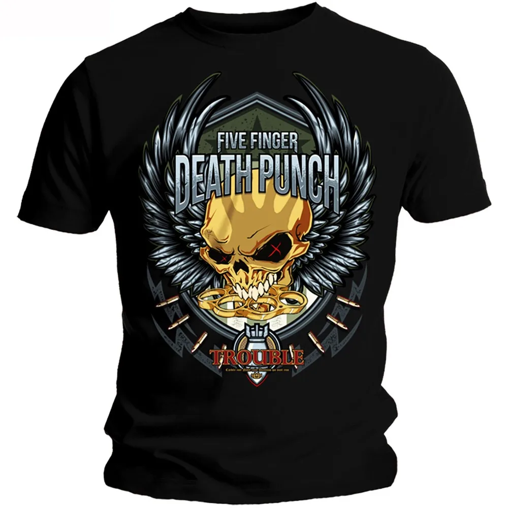 Официальная футболка Five Finger Death Punch TROUBLE Decade of Destruction все размеры крутая забавная