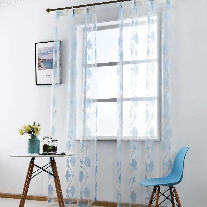 Шторы с белыми цветами готовые занавески из органзы тюль жаккардовые оконные